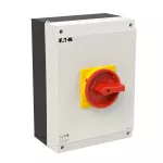 P3-80/I5/SVB/2HI11 Rozłącznik ZAŁ-WYŁ, 3 bieg.+2NO+2NC, 80A, w obudowie IP65, pokrętło czerwono-żółte z blokadą na kłódkę