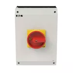 P3-80/I5/SVB Rozłącznik ZAŁ-WYŁ, 3 bieg., 80A, w obudowie IP65, pokrętło czerwono-żółte z blokadą na kłódkę