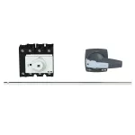 P3-80/M4/K2-PG/N Rozłącznik główny, 3 bieg.+N, blok. na kłódkę w pozycji Wył. i Zał., z 400 mm metalową osią, montaż rozłączny, pokrętło szare z blokadą na kłódkę