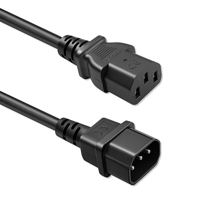 Qoltec Kabel zasilający IEC C13 | C14 | 3x1.00mm² | Czysta miedź Cu | 1m