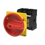 P3-80/V/SVB/N/HI11 Rozłącznik główny, 3 bieg.+N+1NO+1NC, 80A, montaż rozłączny, pokrętło czerwono-żółte z blokadą na kłódkę