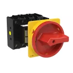 P3-80/V/SVB/N/HI11 Rozłącznik główny, 3 bieg.+N+1NO+1NC, 80A, montaż rozłączny, pokrętło czerwono-żółte z blokadą na kłódkę