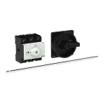 P3-80/M4/SVB-SW Rozłącznik główny, 3 bieg., 80A, funkcja awaryjnego zatrzymania, blok. na kłódkę w pozycji Wył., z 400 mm metalową osią, montaż rozłączny, pokrętło czarne z blokadą na kłódkę