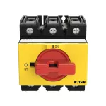 P3-80/IVS-RT Rozłącznik ZAŁ-WYŁ, 3 bieg., 80A, montaż na szynę TH, pokrętło czerwono-żółte bez możliwości blokady