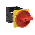 P3-80/V/SVB/HI11 Rozłącznik główny, 3 bieg.+1NO+1NC, 80A, montaż rozłączny, pokrętło czerwono-żółte z blokadą na kłódkę