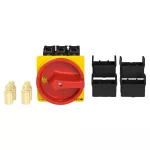 P3-80/V/SVB/ZAV(X4)/ZVV(X4) Rozłącznik główny, 3 bieg.+N+1NO+1NC, 80A, montaż rozłączny, przedłużki 4xZAV+4xZVV, pokrętło czerwono-żółte z blokadą na kłódkę