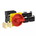 P3-80/V/SVB/ZAV(X4)/ZVV(X4) Rozłącznik główny, 3 bieg.+N+1NO+1NC, 80A, montaż rozłączny, przedłużki 4xZAV+4xZVV, pokrętło czerwono-żółte z blokadą na kłódkę