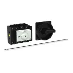 P3-80/M4/SVB-SW/N/HI11 Rozłącznik główny, 3 bieg.+N+1NO+1NC, 80A, funkcja awaryjnego zatrzymania, blok. na kłódkę w pozycji Wył., z 400 mm metalową osią, montaż rozłączny, pokrętło czarne z blokadą na kłódkę