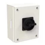 P3-80/SE3/SVB-SW/N Rozłącznik ZAŁ-WYŁ, 3 bieg.+N, 80A, w obudowie ze stali, pokrętło czarne z blokadą na kłódkę