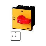 P3-80/E-RT Rozłącznik ZAŁ-WYŁ, 3 bieg., 80A, montaż natablicowy, pokrętło czerwono-żółte bez możliwości blokady