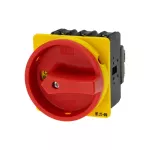P3-80/EA/SVB/HI11 Rozłącznik główny, 3 bieg.+1NO+1NC, 80 A, montaż natablicowy, pokrętło czerwono-żółte z blokadą na kłódkę