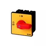 P3-80/E-RT/N Rozłącznik ZAŁ-WYŁ, 3 bieg.+N, 80A, montaż natablicowy, pokrętło czerwono-żółte bez możliwości blokady