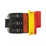 P3-80/EA/SVB Rozłącznik główny, 3 bieg., 80 A, montaż natablicowy, pokrętło czerwono-żółte z blokadą na kłódkę