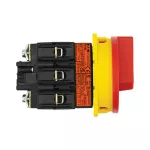 P3-80/EA/SVB Rozłącznik główny, 3 bieg., 80 A, montaż natablicowy, pokrętło czerwono-żółte z blokadą na kłódkę