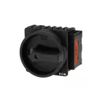 P3-80/EA/SVB-SW/N/HI11 Rozłącznik główny, 3 bieg.+N+1NO+1NC, 80 A, montaż natablicowy, pokrętło czarne z blokadą na kłódkę