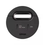 Simon 400 TS4-3150001-038 S400 Flash60,meblowa ładowarka USB-C 100W podwójna z przepustem kablowym;czarny