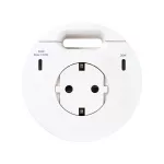 Simon 400 TS4-3351001-130 S400 Flash90,meblowe gniazdo zasilające z uziemieniem (Schuko) z ładowarką USB-C 100W i przepustem kablowym;biały