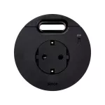 Simon 400 TS4-3331001-138 S400 Flash90,meblowe gniazdo zasilające z uziemieniem (Schuko) z ładowarką USB-C 20W i przepustem kablowym;czarny