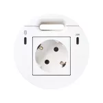 Simon 400 TS4-KR3311301-9 S400 Flash90 K45,meblowe gniazdo zasilające z uziemieniem (Schuko) z ładowarką USB-C 20W, portem USB-C DATA i przepustem kablowym – stacja dokująca 1x HDMI + LAN + 3x USB-A ;biały