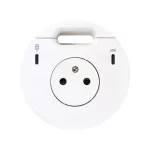 Simon 400 TS4-3333301-230 S400 Flash90,meblowe gniazdo zasilające z uziemieniem (bolec uziemiający) z ładowarką USB-C 20W, portem USB-C DATA i przepustem kablowym – stacja dokująca 2x HDMI + LAN + 3x USB-A ;biały