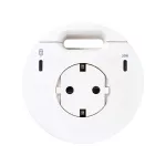 Simon 400 TS4-3333301-130 S400 Flash90,meblowe gniazdo zasilające z uziemieniem (Schuko) z ładowarką USB-C 20W, portem USB-C DATA i przepustem kablowym – stacja dokująca 2x HDMI + LAN + 3x USB-A ;biały