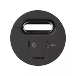 Simon 400 TS4-3134001-038 S400 Flash60,meblowy port USB-C DATA z przepustem kablowym oraz stacją dokującą 1x HDMI + LAN + 3x USB-A;czarny