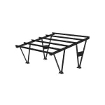 Carport dwustanowiskowy MAGNELIS - bez modułów. Kompatybilny z modułami o wymiarach od 1700x1134mm do 2049x1134mm (bez klem i śrub imbusowych) W kolorze czarnym RAL 9005. 