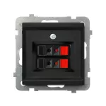 SONATA Gniazdo głośnikowe podwójne - kolor czarny matowy