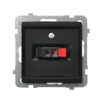 SONATA Gniazdo głośnikowe pojedyncze - kolor czarny matowy GG-1R/m/33