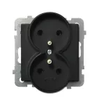 SONATA Gniazdo podwójne z uziemieniem moduł bez ramki - kolor czarny matowy