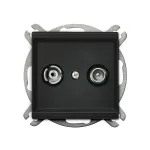 SONATA Gniazdo RTV przelotowe 14-dB - kolor czarny matowy