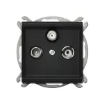 SONATA Gniazdo RTV-SAT przelotowe - kolor czarny matowy