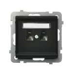 SONATA Gniazdo telefoniczne podwójne niezależne - kolor czarny matowy