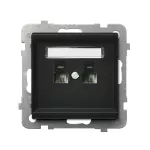 SONATA Gniazdo telefoniczne podwójne równoległe - kolor czarny matowy