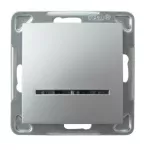 IMPRESJA Łącznik kontrolny z podświetleniem niebieskim - kolor srebro