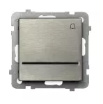 SONATA Łącznik zwierny "dzwonek" z podświetleniem niebieskim - kolor stal inox