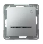 IMPRESJA Łącznik zwierny "dzwonek" z podświetleniem niebieskim - kolor srebro