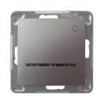 IMPRESJA Łącznik zwierny "dzwonek" z podświetleniem niebieskim - kolor tytan