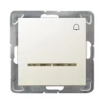 IMPRESJA Łącznik zwierny "dzwonek" z podświetleniem pomarańczowym - kolor ecru