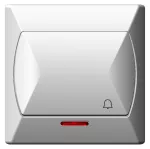 AKCENT Łącznik zwierny "dzwonek" z podświetleniem pomarańczowym - kolor biały