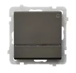 SONATA Łącznik zwierny "dzwonek" z podświetleniem niebieskim - kolor czekoladowy metalik