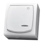 MADERA Łącznik zwierny "światło" z podświetleniem pomarańczowym - kolor biały