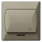 AKCENT Łącznik zwierny "światło" z podświetleniem pomarańczowym - kolor beżowy