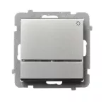 SONATA Łącznik zwierny "światło" z podświetleniem niebieskim - kolor srebro mat