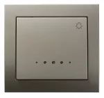 KIER Łącznik zwierny "światło" z podświetleniem niebieskim - kolor satyna light