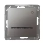 IMPRESJA Łącznik zwierny "światło" z podświetleniem niebieskim - kolor tytan