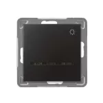 IMPRESJA Łącznik zwierny "światło" z podświetleniem niebieskim - kolor antracyt