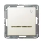 IMPRESJA Łącznik zwierny "światło" z podświetleniem pomarańczowym - kolor ecru