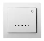 KIER Łącznik zwierny "światło" z podświetleniem pomarańczowym - kolor biały