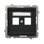 SONATA Obudowa gniazda podwójnego typu Keystone prosta - kolor czarny matowy